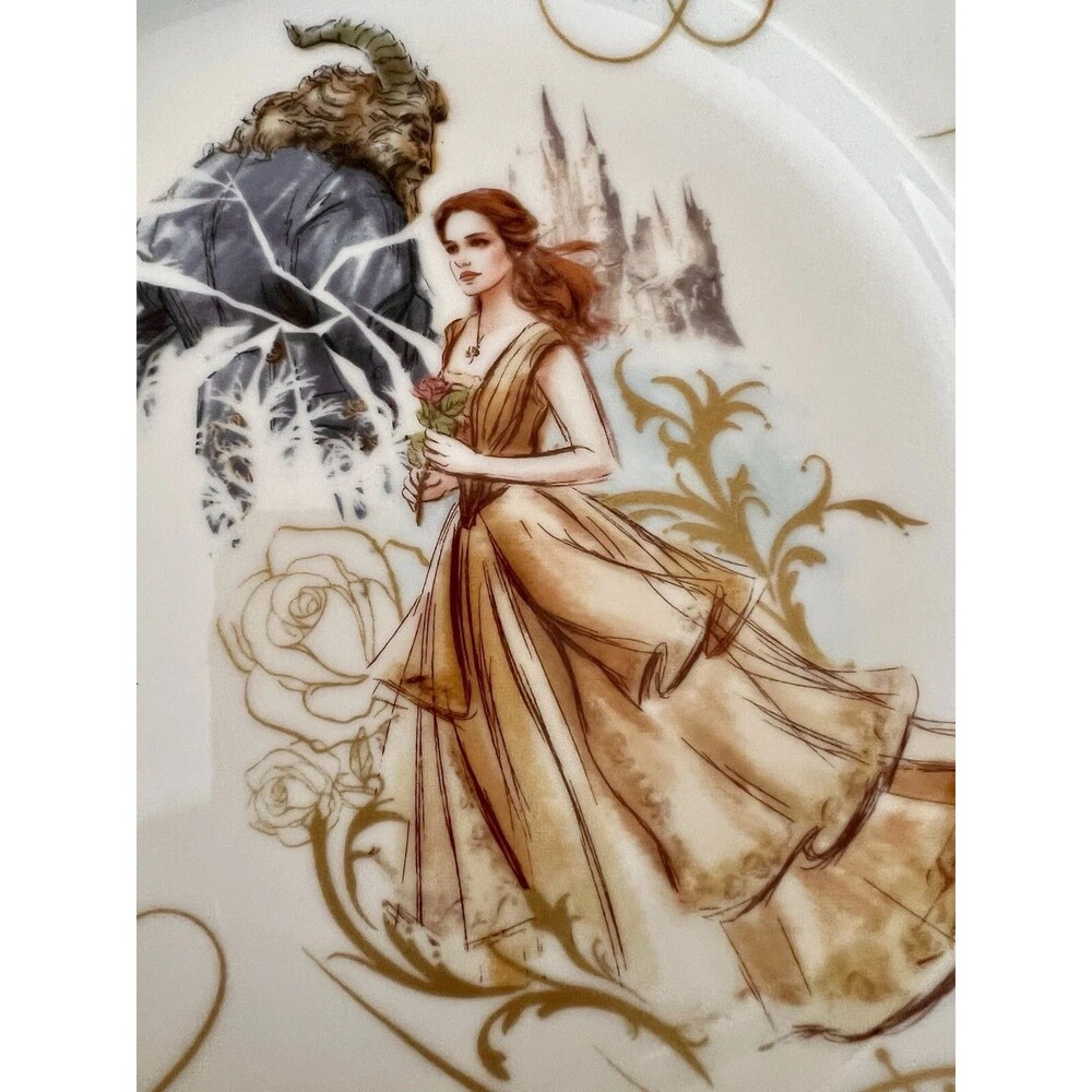 Disney Beauty & the Beast 2 Asst salad/luncheon 8" Plates